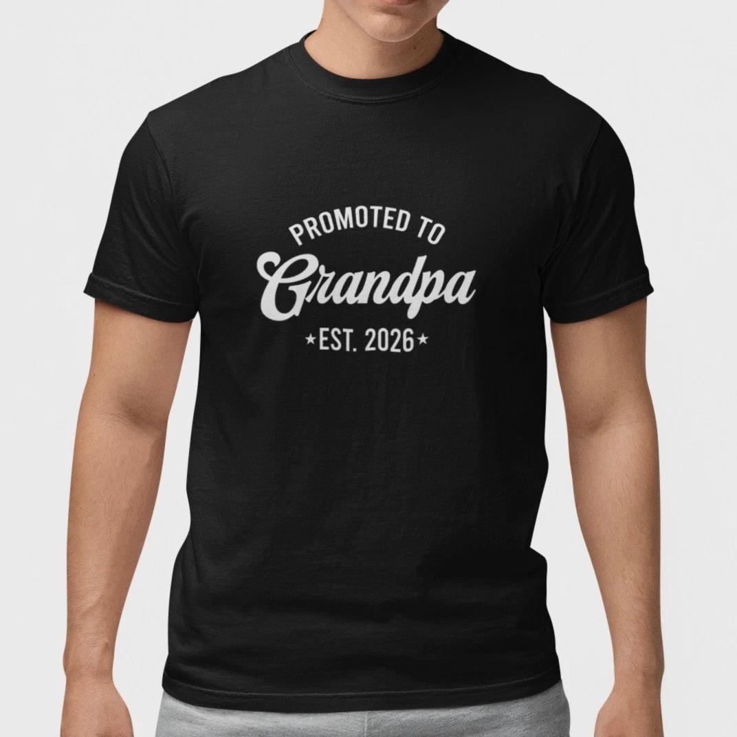 

Promoted To Grandpa 2026 Shirt New Grandfather Pregnancy Announcement Gift Tee S