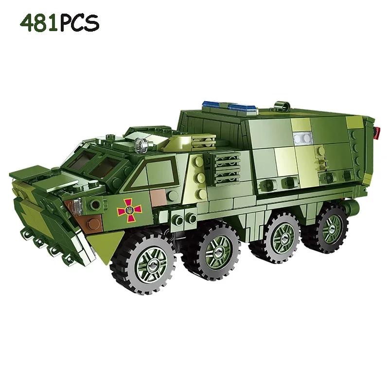 New Military Series Armored Vehicle Transport Truck Building Blocks Leopard Tank Set T64 Tank MOC Bricks Educational Toys