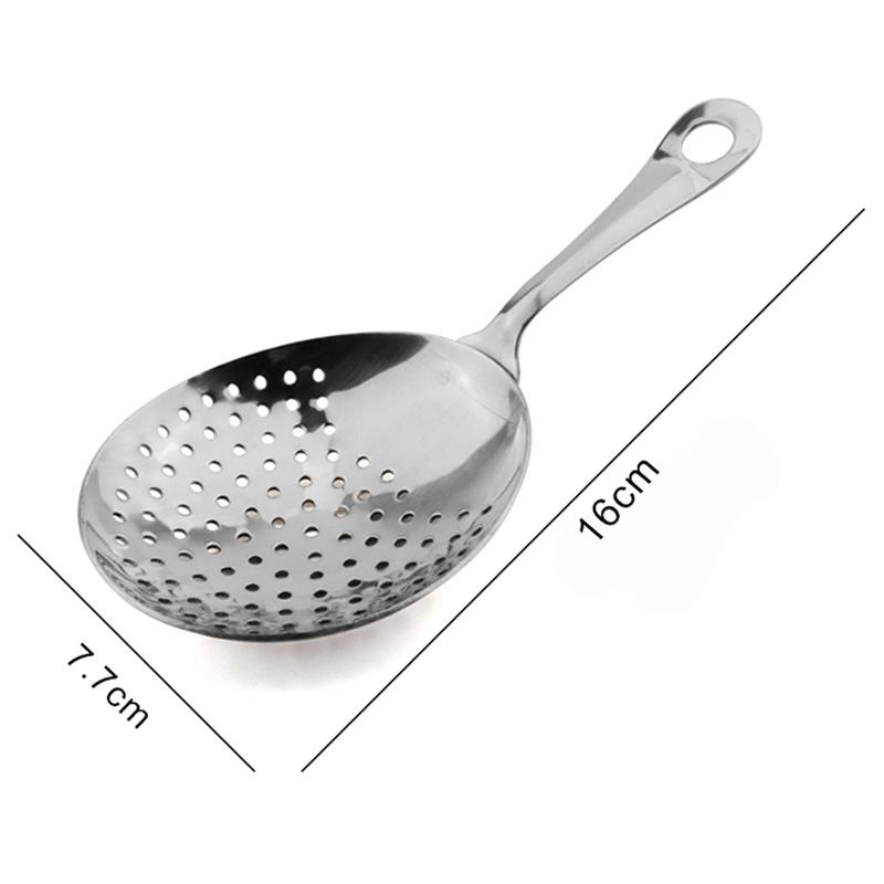 Cocktail Strainer Stainless Steel Bar Tools Bartender Julep Strainer Shaker Spoon for Cocktail Drinks Home Bar Accessories