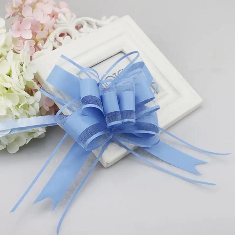 10pcs Wedding Car Ribbon Pull Bows Knot Gifts Wrapping Wedding Car Decor Birthday Party Supplies Chairs DIY Home Decorations