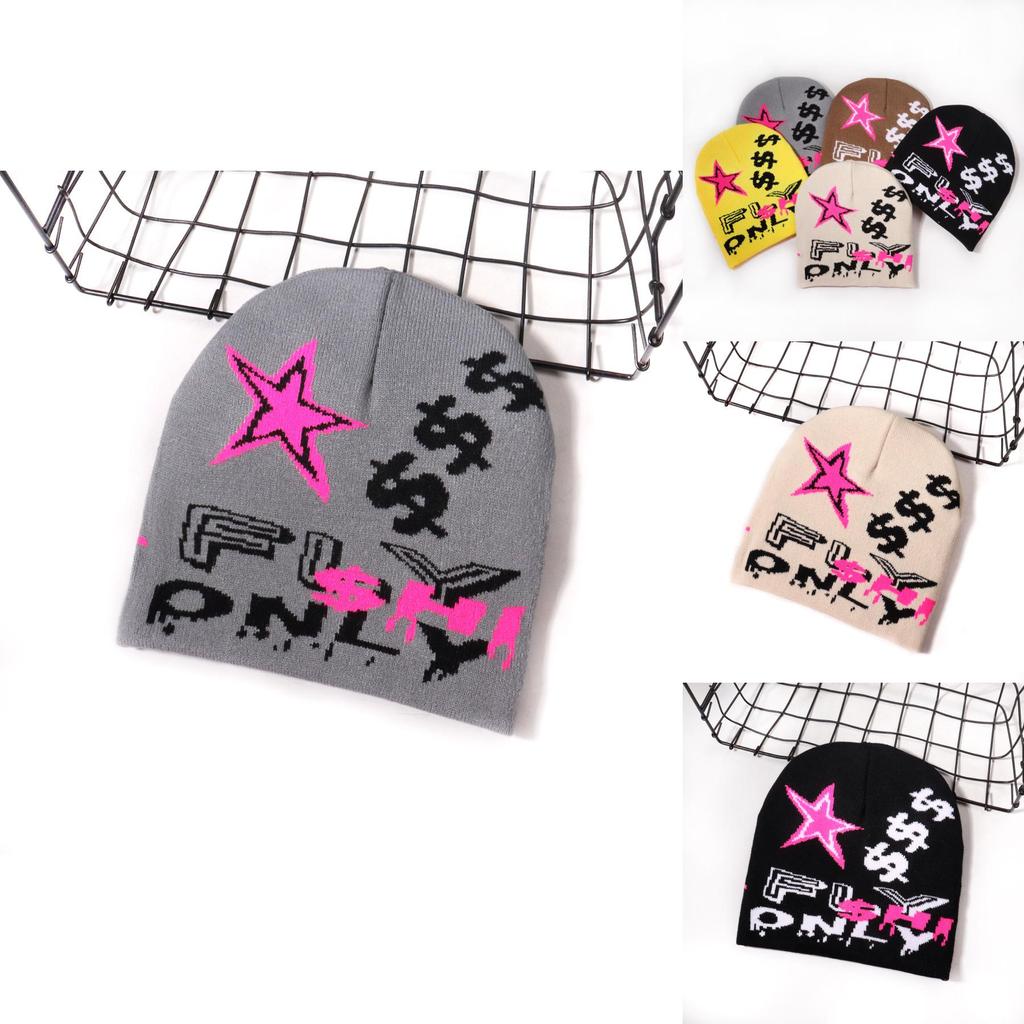 Acrylic Knit Hat With Letter Design For Hip Hop And Street Fashion Enthusiasts