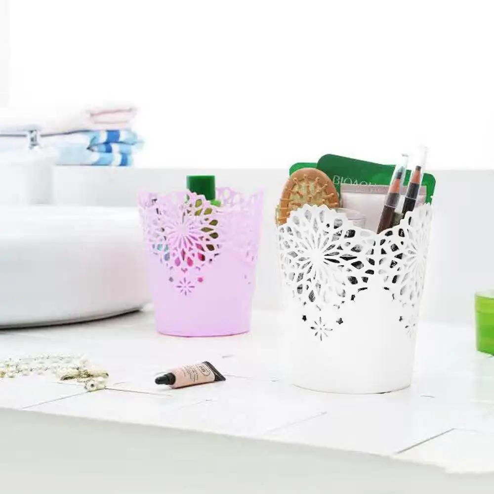 Hollow Flower Simplicity Brush Storage Pen Pencil Pot Holder Container Desk Organizer Gift