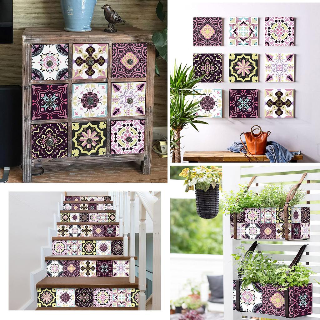 Maeau Wall Tile Wallpaper Stylish Tile Mosaic Tile Set of Nordic No Tools Easy for and DIY Wallpaper Decoration X 10cm X Stickers, Stickers, Stickers,