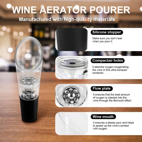 4Stk/Set Flaschenöffner 4-in-1 Luftpumpe Drucköffner Folienschneider Aufblasbarer Ausgießer Vakuumverschluss Weinzubehör