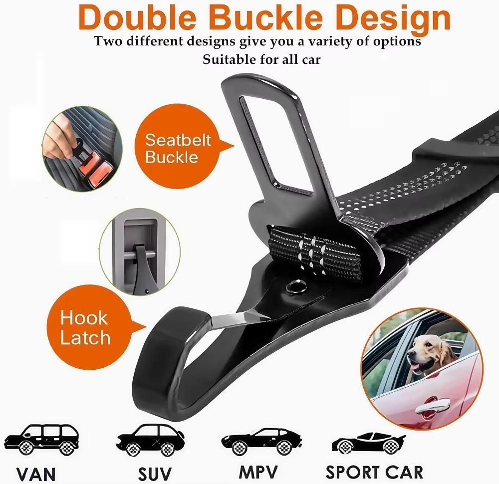 Dog Seatbelt Updated 3-in-1 Pet Car Seat Belts For Dogs Car Tether With Clip Hook Bungee Dogs Safety Belt With Swivel Carabiner