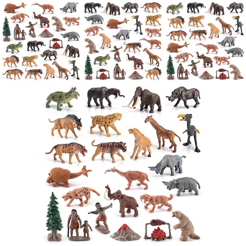 Prähistorische Tierfiguren PVC Statisches Modellset Mit Authentischem Design Für Bildungs- Und Hobbygebrauch