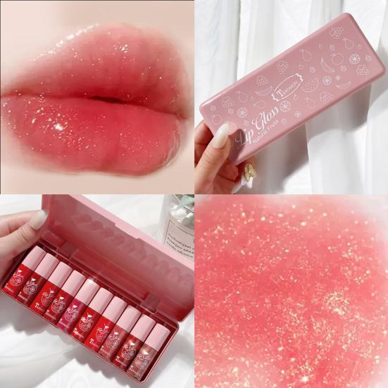Glaze Lipstick Waterproof Non-sticky Cosmetic Colorful Summer Make Up Lipstick for Beauty