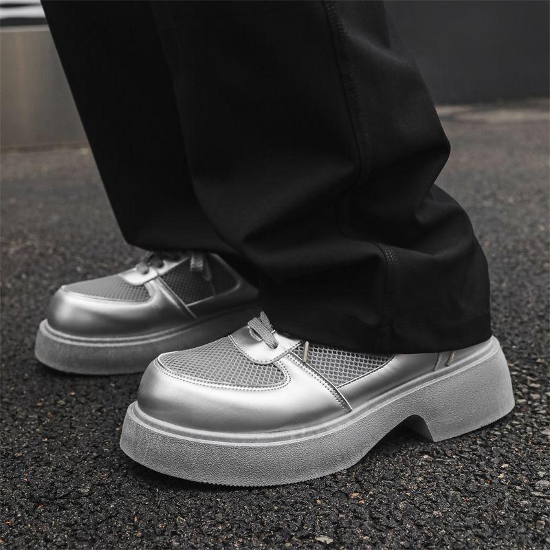 

Мужские кожаные туфли дерби с увеличением роста, с дышащей сеткой и толстой подошвой, стиль Z107 In Stock