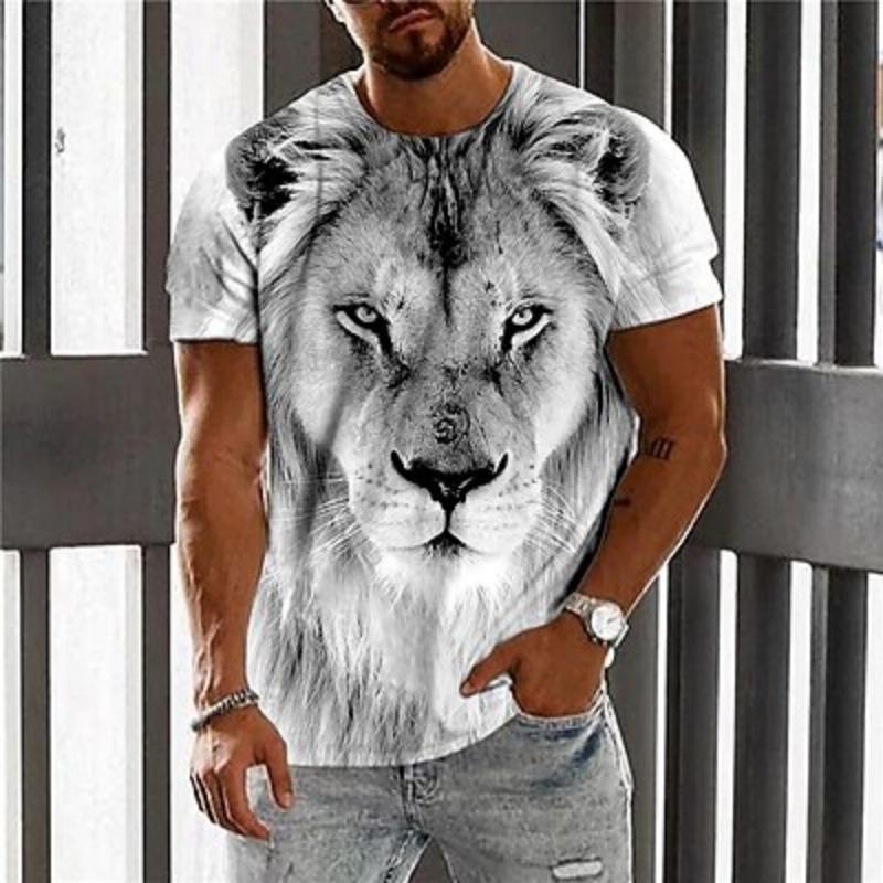 Men's Unisex Animal Tiger Graphic Prints T Shirt Short Sleeve T Shirt 3D Print Crew Neck Shirt Designer Casual Big and Tall Daily Holiday