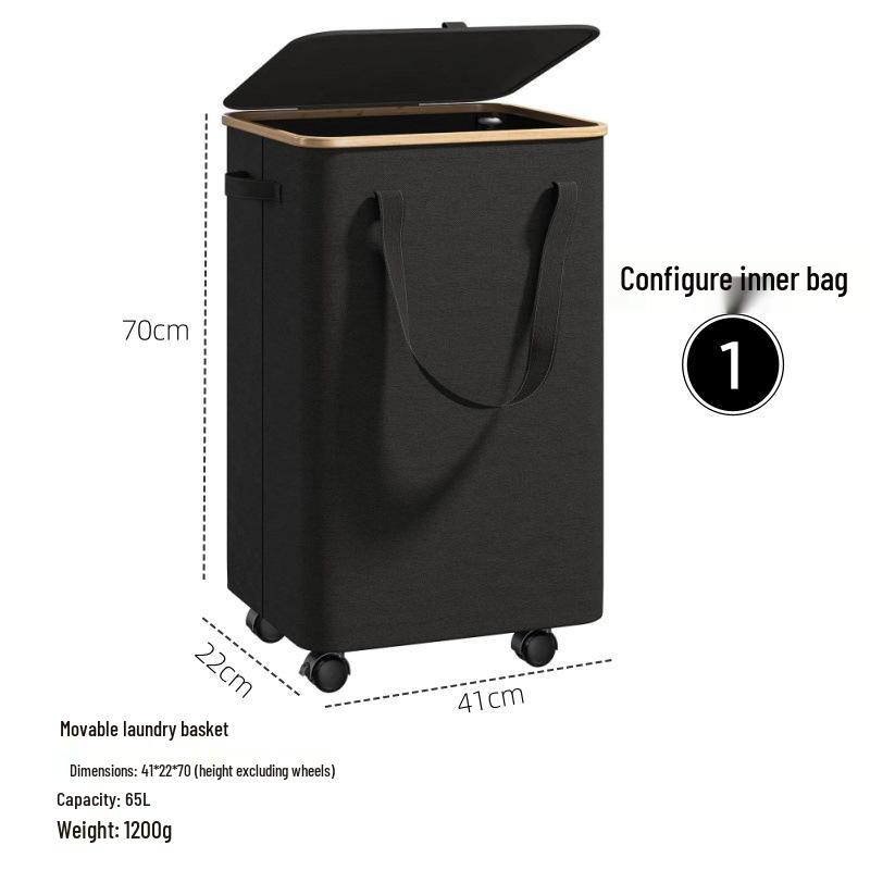 

Collapsible Wheeled Laundry Basket - Large Capacity Hamper for Clothes and Sundries With wheels - widened handheld laundry basket