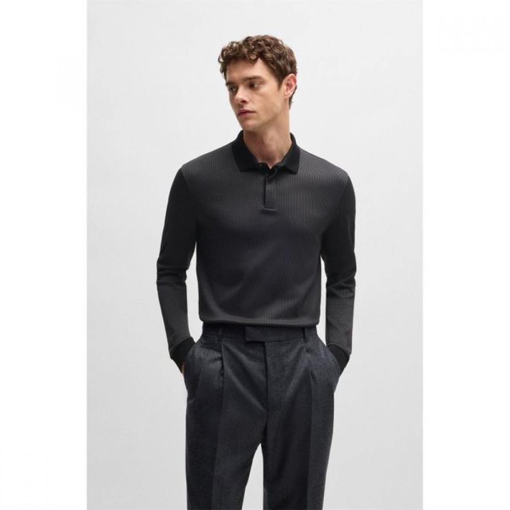 Boss Regular Fit Long Sleeve Polo Shirt Black 50525033001 S
