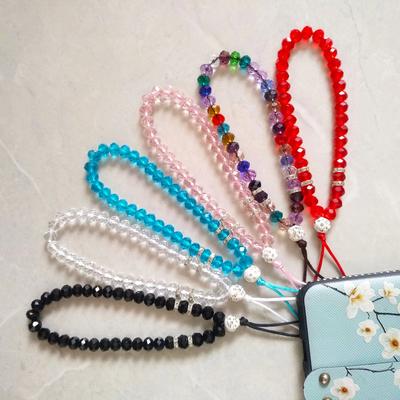 New S Colorful Crystal Phone Hanging Rope Creative Universal Phone Chain Wrist Strap Rope Bead Pendant Phone Lanyards