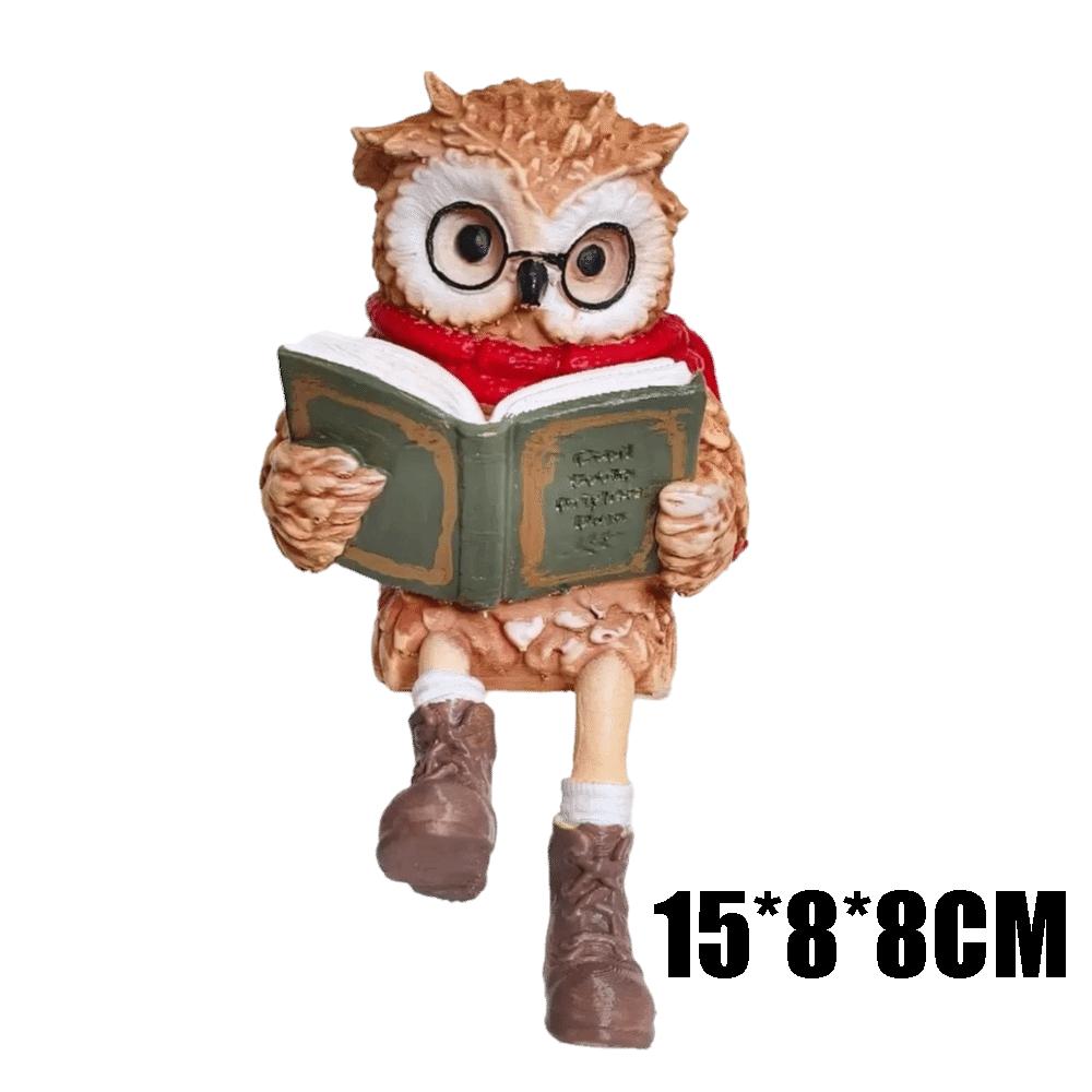 15cm/18cm Pryskyřičná soška sovy Ručně malovaná soška sovy Soška sovy čtoucí Konferenční stolek