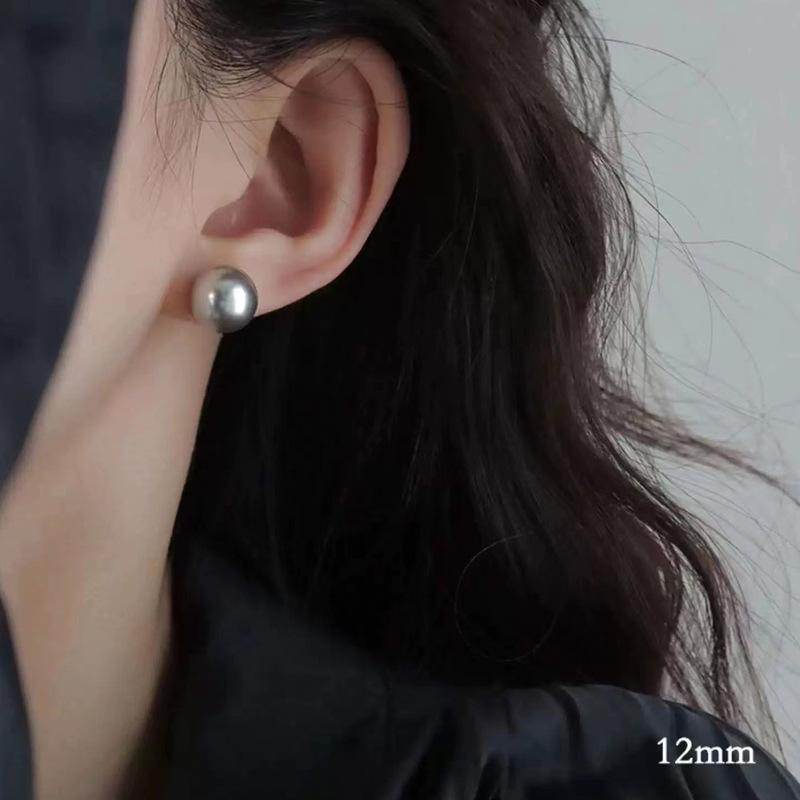 999 Sterling Silber Perlenstecker Ohrringe für Damen – High-End, Starker Glanz, Perfekt Rund Shi Family Jewelry