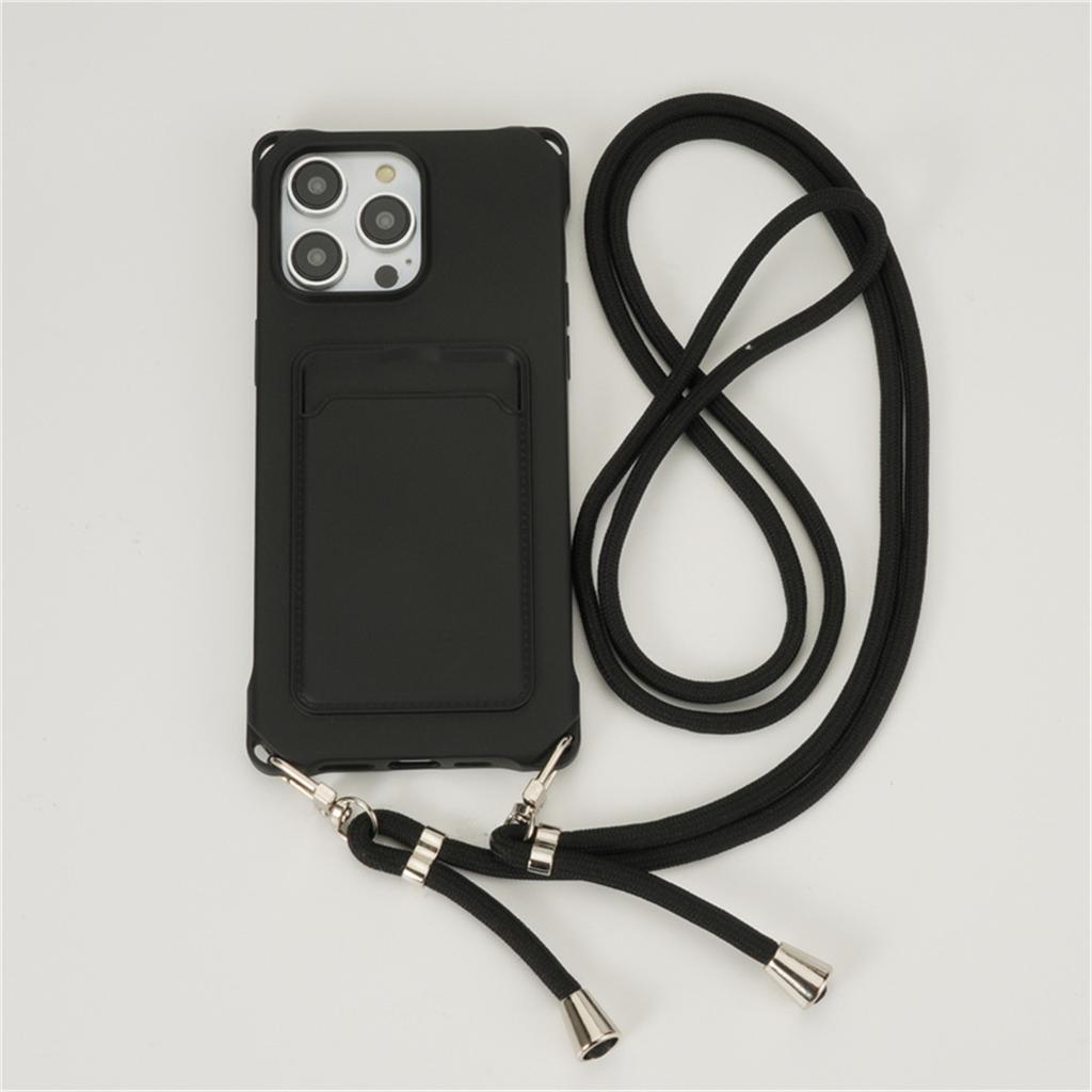 Crossbody Lanyard Wallet Card Holder Phone Case for IPhone 17 Air 16 15 Plus 14 13 12 11 Pro Max XR XS X  Silicone Soft Cover