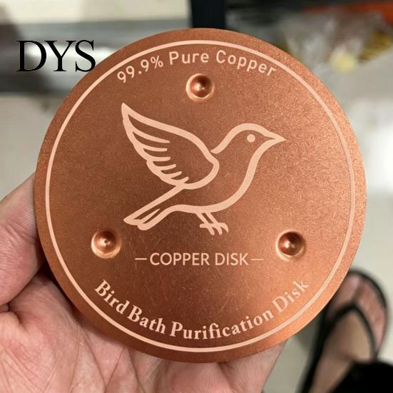 Outdoor Garden Bird Bath Accessories Copper Disc, Water Purifier Pure 3 Point Decorative Waterscape Support, 4 Inch Purification Disc for