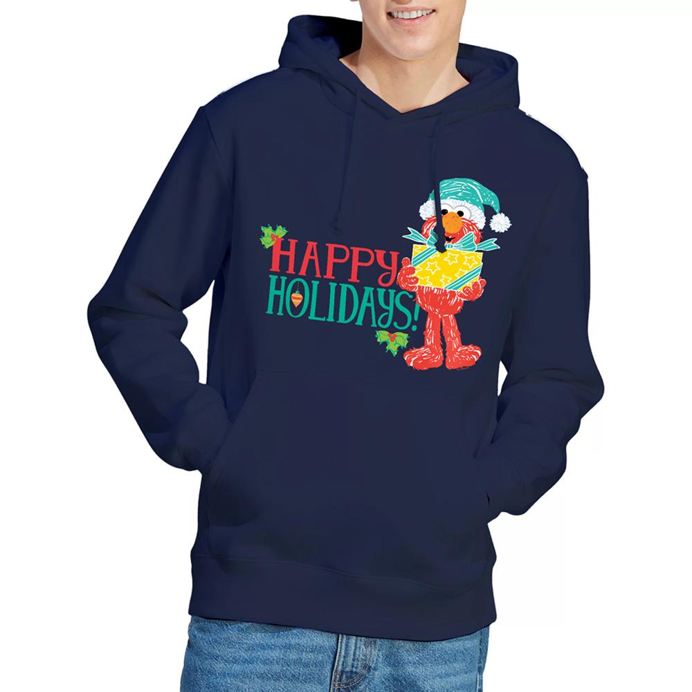 Sesame Street Unisex Adult Happy Holidays Elmo Christmas Hoodie