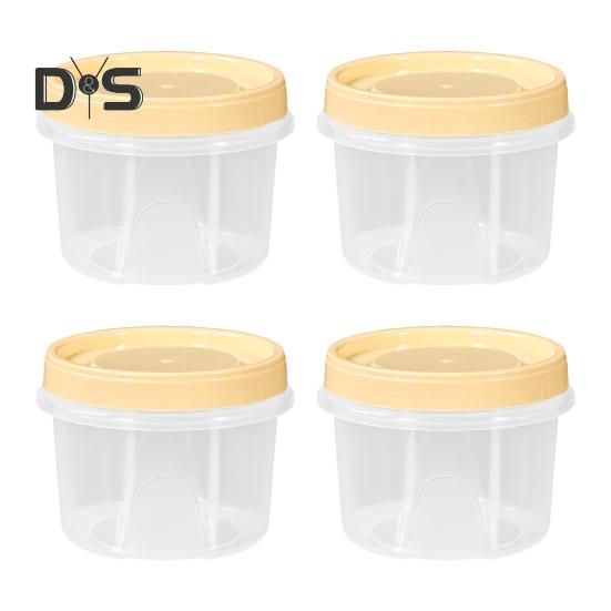 4Pcs Salad Dressing Containers 500ml BPA-Free Food Container for Snacks Condiment Sauce Reusable Sauce Cups for Lunch Box Fruit Nuts Yogurt Storage
