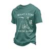 Men's Casual Loose Fit Short Sleeve T-Shirt with Graphic Print Crew Neck Top Comfortable Everyday Wear
