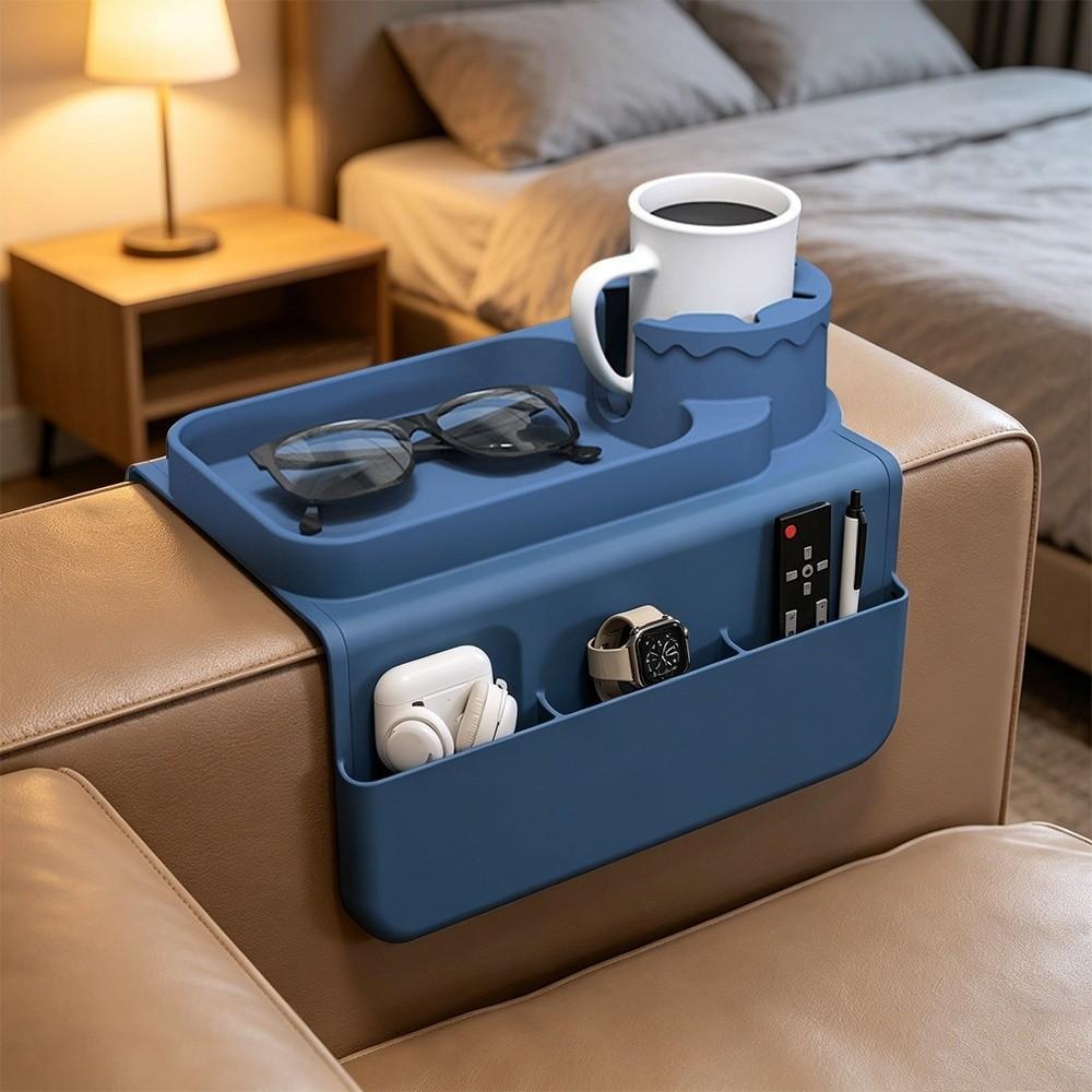 Non-Slip Sofa Armrest Tray Silicone Armrest Storage Box New Sofa Cup Holder Living Room Use