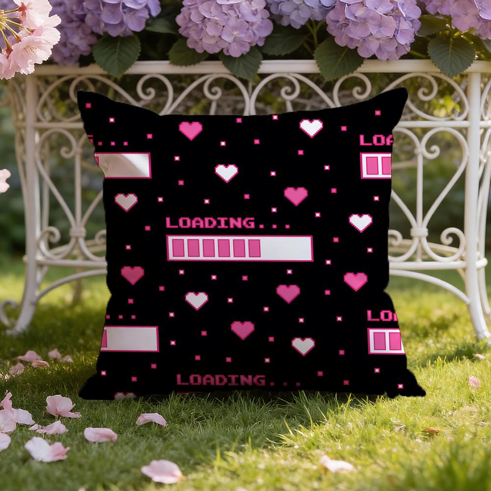Cute Valentine's Day Cushion Cover Home & Car Dual-Scene Pillow Cover: Reversible for Premium Comfort