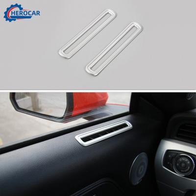 2PCS Door Air Vent Outlet Cover Trim Accessories for For Ford Mustang 15+ Silver