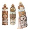 520ml Capybara Sports Water Bottle Stainless Steel Vacuum Insulated Tumbler with Lid & Silicone Straw Cute Milk Bottle
