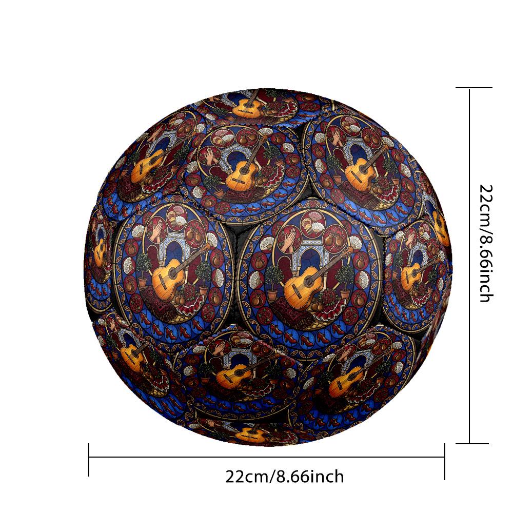 Flamenco Music Dance Round Football Size 5 Adult Ball Suitable for Training Matches and Outdoor Team.