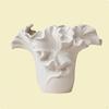 Handmade Ceramic Vase Artistic Design Ruffled Wavy Rim for Homestay