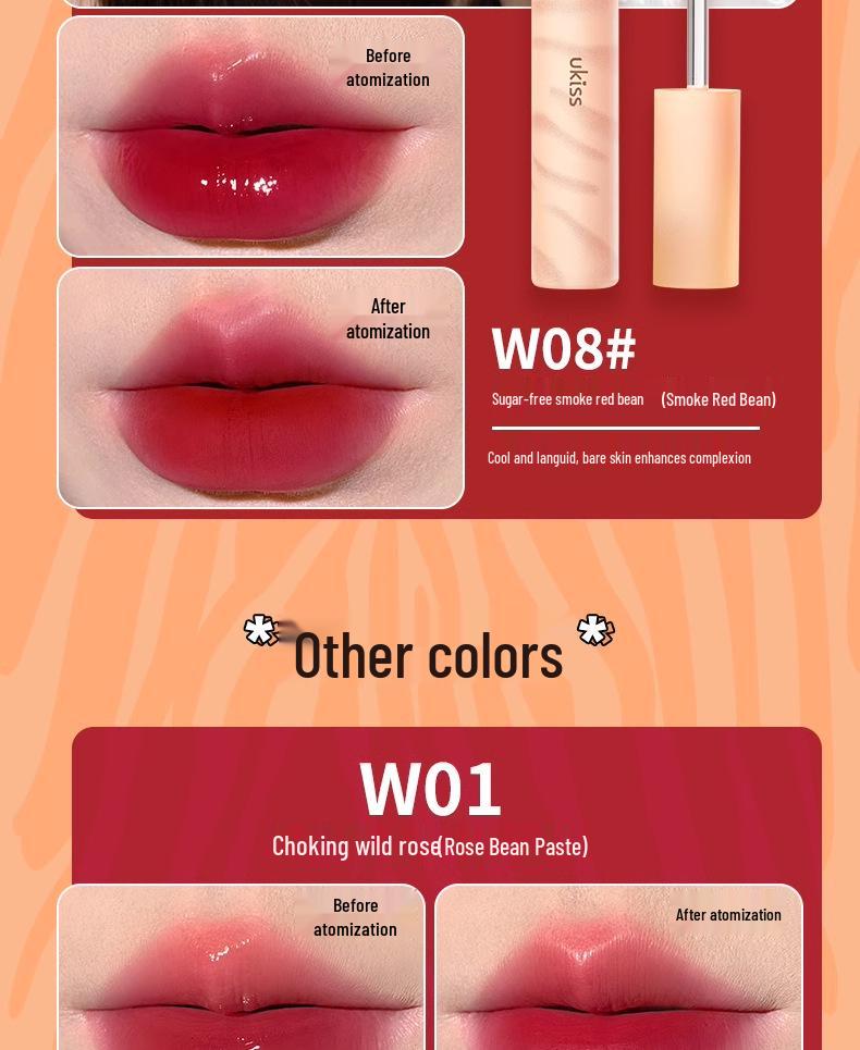 Ukiss Water Lip Dew W12: Moisturizing Lipstick & Lip Gloss for a Natural, Student-Friendly Look