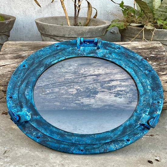 30.48 Cm Rustic Brass Ship Porthole Window Nautical Coastal Decor Patina Finish