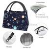 Galaxy Space Planet Print Thermal Lunch Bag Portable Insulated Bento Tote for Picnic Work Unisex Reusable Packed Lunch Box