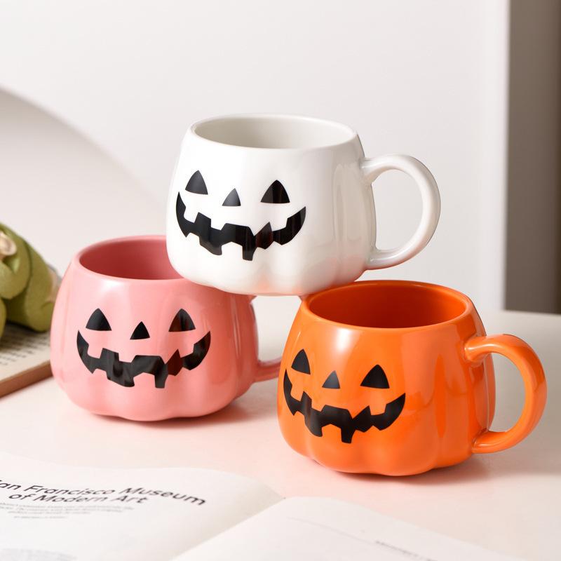 New Halloween Pumpkin Cup Creative Mug Retro Holiday Water Cup Practical Hand Cup Pumpkin Cup