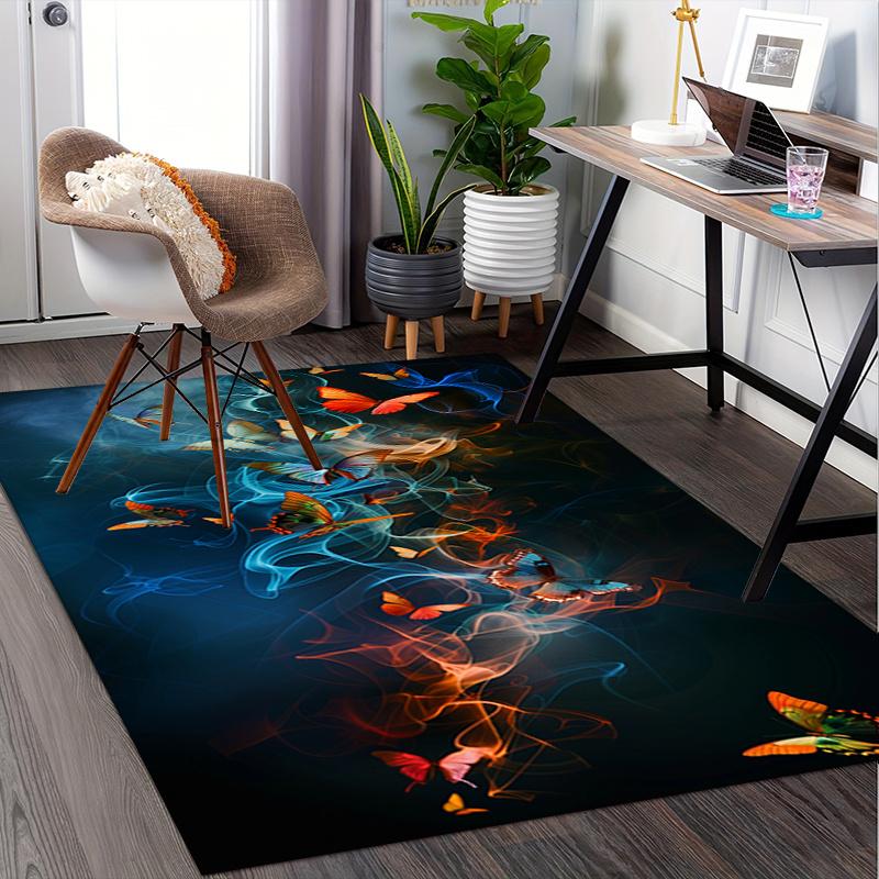 1pc. Colorful Butterfly Home Decor Rug, Office Carpet, Chair Mat, Outdoor Rug Gift for Nature Lovers