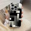 Schwarz-Weiß-Streifen Mode Handyhüllen carcasa Smartphone Glas Handyhülle für iPhone 17 16 15 14 13 12 pm Pro Plus fundas