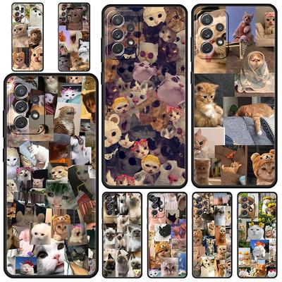 Katze Meme Lustige Tiere Telefon Fall für Samsung Galaxy A13 A51 A71 A21S A12 A11 A31 A41 A23 A53 A73 A52 A32 5G A03S A01 Weiche Abdeckung