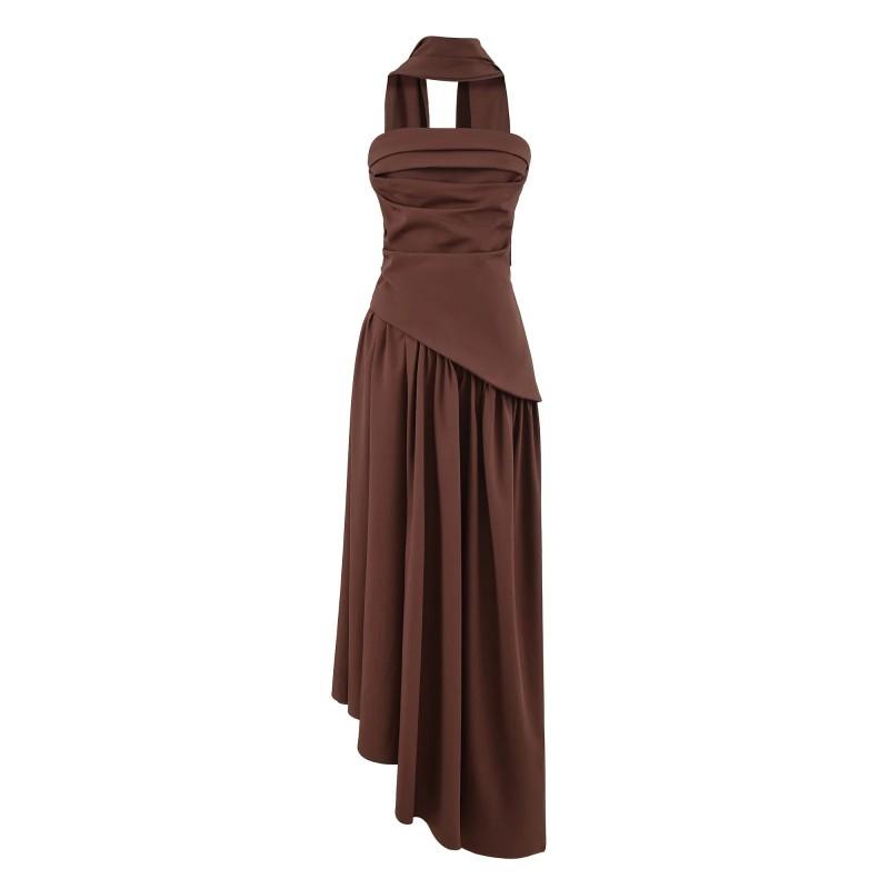 Elegant Off Shoulder Midi Dress With Tie Waist Slit Women