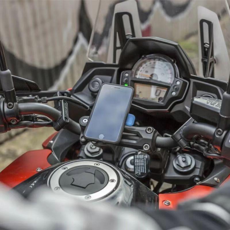 360°-ban forgatható telefontartó kerékpárokhoz és motorkerékpárokhoz - Levehető, ütéselnyelő navigációs tartó