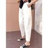 2025 Spring/Autumn Plus Size Harem Jeans for Pear-Shaped Women - Slimming & Hip-Covering Cropped Dad Jeans