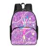 Yoga Dance Print School Backpack for Boys and Girls Best Gift Waterproof 2D Flat Cartoon Round Front Pocket Bag for Children