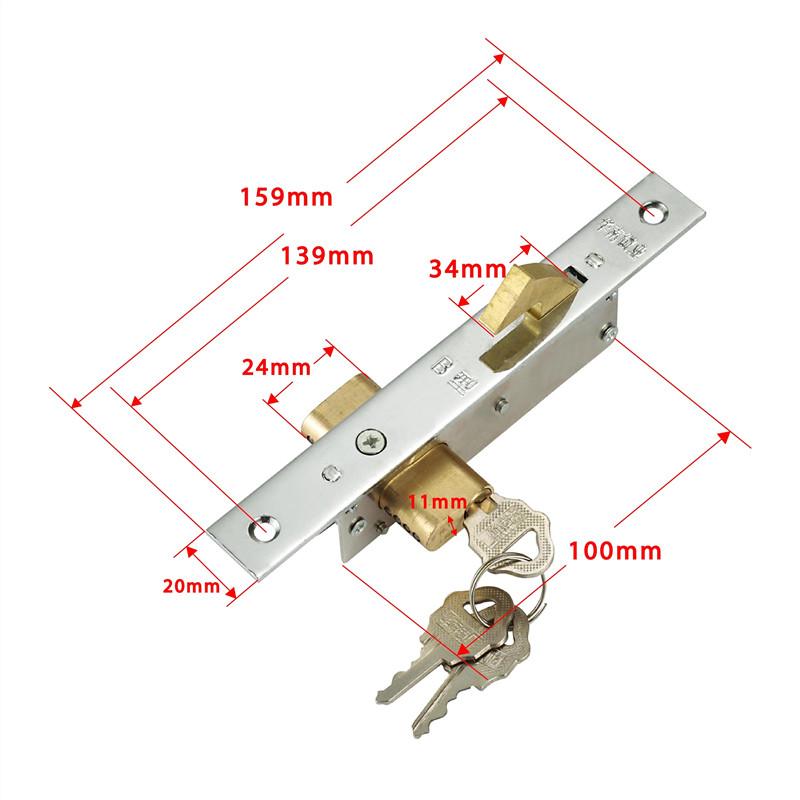 Door Hook Lock Sliding Door Lock Replacement Security Lock with Keys for Kitchen Balcony Accessories for 30-42MM Door Thickness