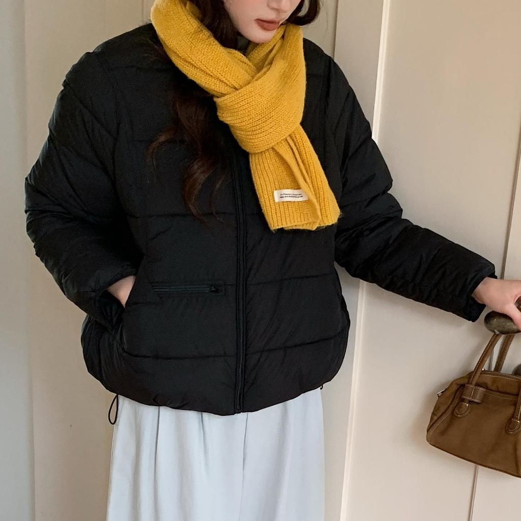 Autunno Inverno Ispessito Caldo Parka Donna Casual Carino Tinta Unita Tasca Grande Giacche Larghe Capispalla