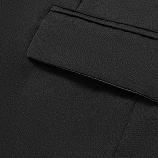 2Pcs/Set Long Sleeve Flap Pockets Single Button Solid Color Men Suit Slim Fit Lapel Blazer Straight Suit Pants Set