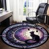 1pc Stained Glass Cat Office Round Area Rug, Indoor Mat Suitable ForOffice, Under Office Chairs Bedroom Living Room Home Decor, Room Deco,  T142