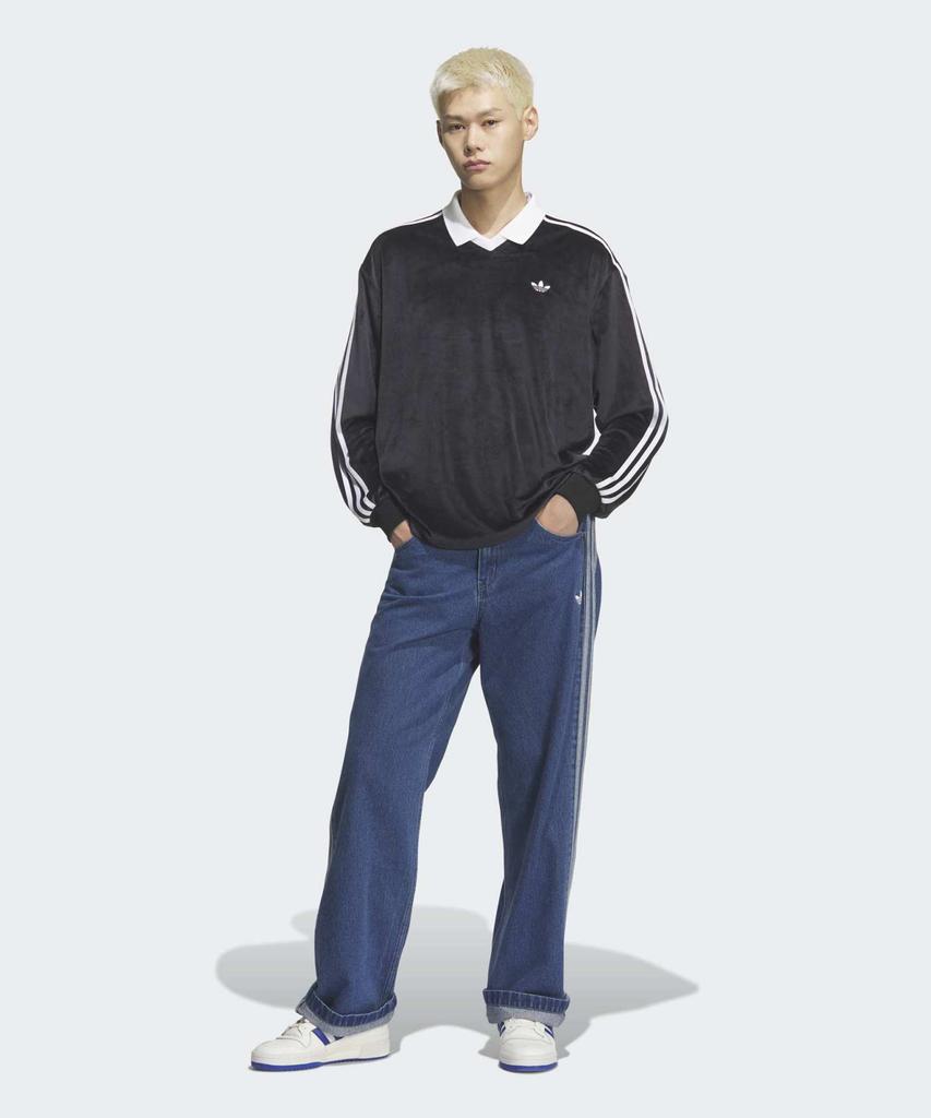 adidas Velour Polo Long Sleeve - Black / Kq5485