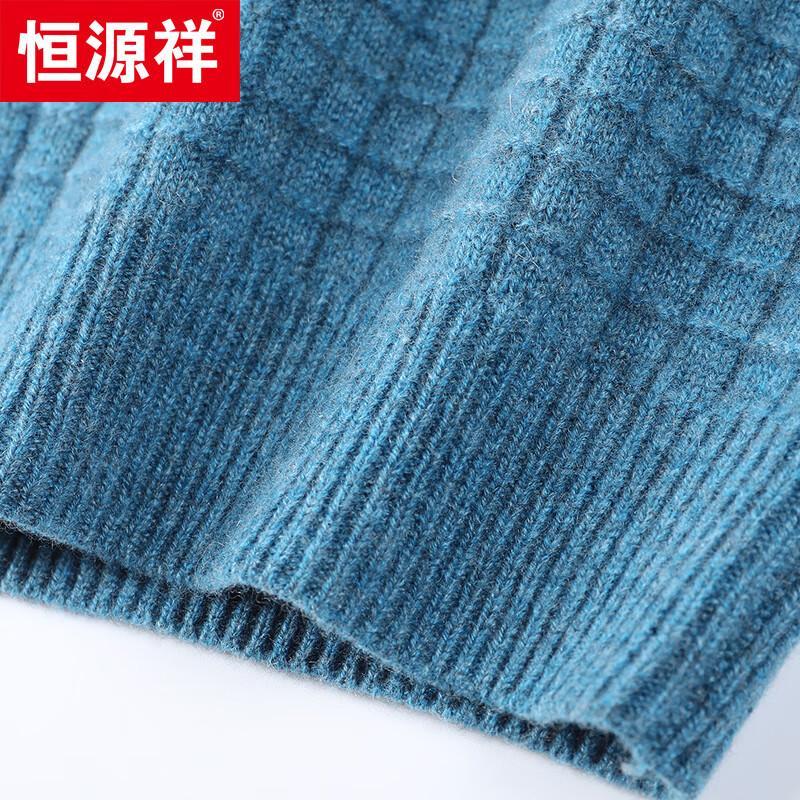 Hengyuanxiang Men's Thick 100% Cashmere Round Neck Pullover Sweater
