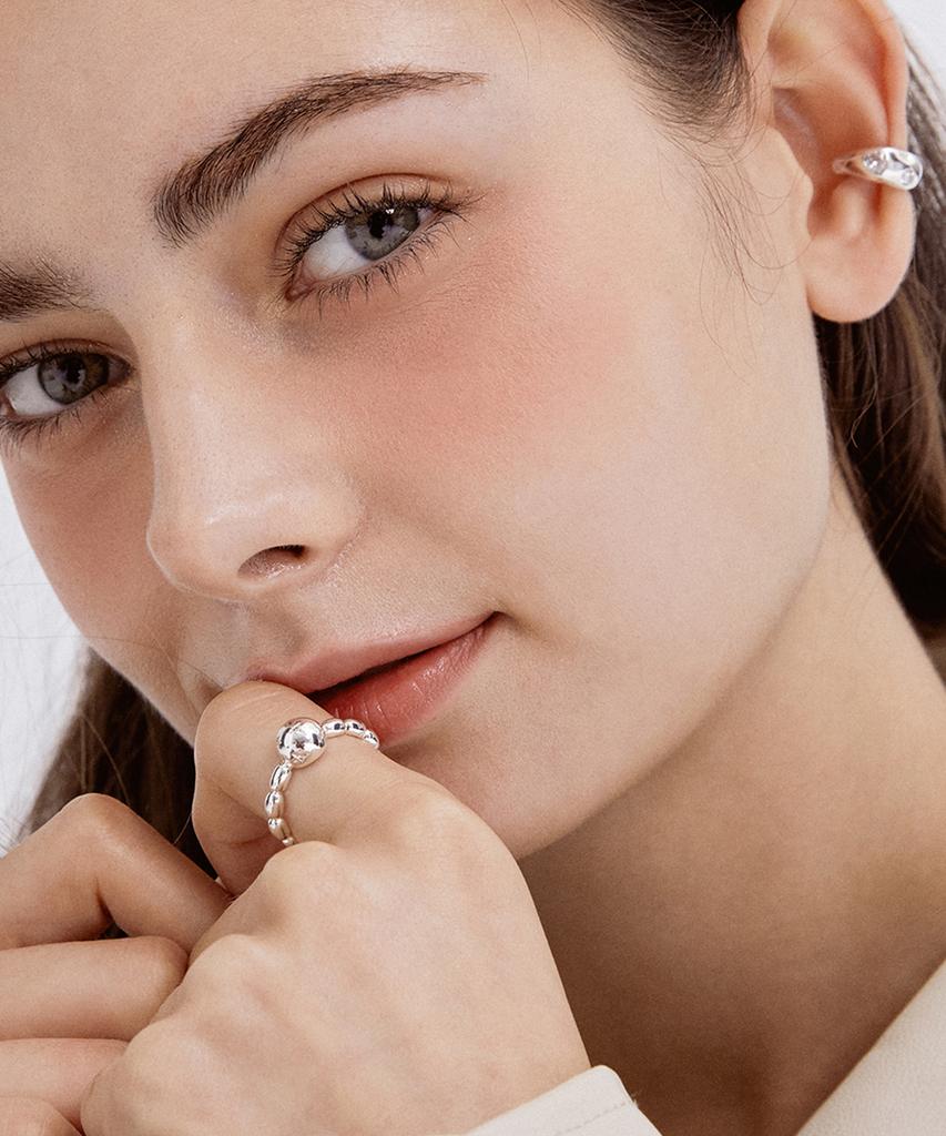 Tatiana (Silver925) Glitter Draw Ball Ring Cr1813