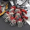 5Pcs Skeleton Hand Simulation Flower Artificial Roses Halloween Horror Decoration Black Fake Flowers Gothic Artificial Flowers