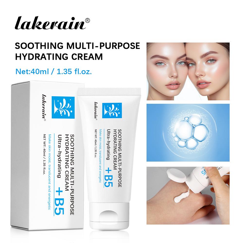 Lakerain B5 Soothing Multi-Purpose Hydrating Cream, Ultra-Hydrating Facial Moisturizer with Centella Asiatica & Panthenol for Dry Sensitive Skin Care