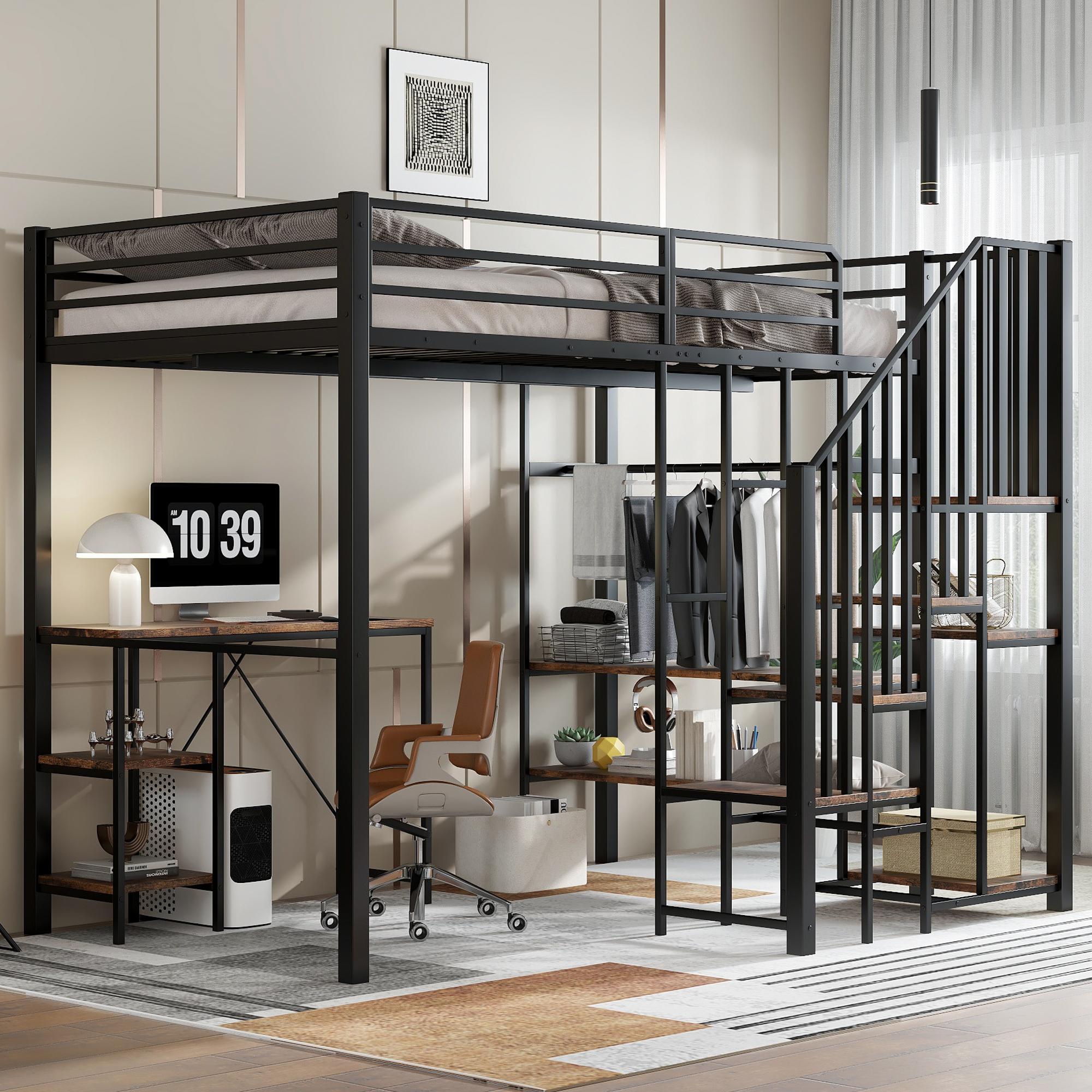Iron Bed, Bunk Bed, Corner Ladder